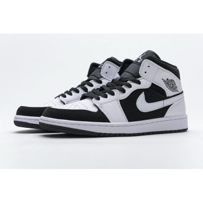 Fake Air Jordan 1 Mid White Black 554724-113