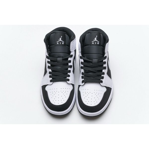 Fake Air Jordan 1 Mid White Black 554724-113