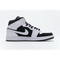 Fake Air Jordan 1 Mid White Black 554724-113