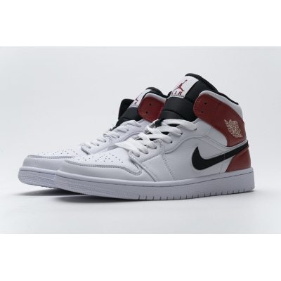 Fake Air Jordan 1 Mid White Black Gym Red 554724-116