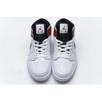 Fake Air Jordan 1 Mid White Black Gym Red 554724-116