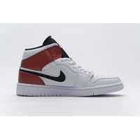 Fake Air Jordan 1 Mid White Black Gym Red 554724-116