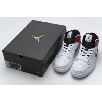 Fake Air Jordan 1 Mid White Black Gym Red 554724-116