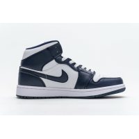 Fake Air Jordan 1 Mid White Metallic Gold Obsidian 554724-174