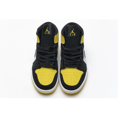 Fake Air Jordan 1 Mid Yellow Toe Black 852542-071