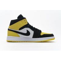 Fake Air Jordan 1 Mid Yellow Toe Black 852542-071