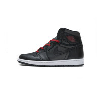 Fake Air Jordan 1 Retro High Black Satin Gym Red 555088-060