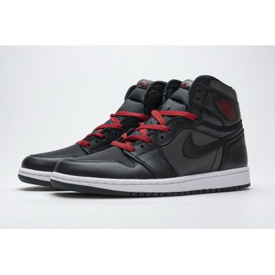 Fake Air Jordan 1 Retro High Black Satin Gym Red 555088-060