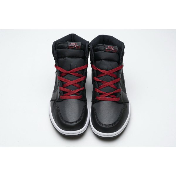 Fake Air Jordan 1 Retro High Black Satin Gym Red 555088-060