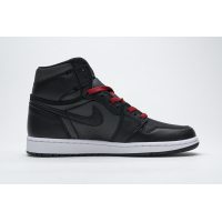 Fake Air Jordan 1 Retro High Black Satin Gym Red 555088-060