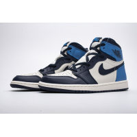 Fake Air Jordan 1 Retro High Obsidian UNC  555088-140