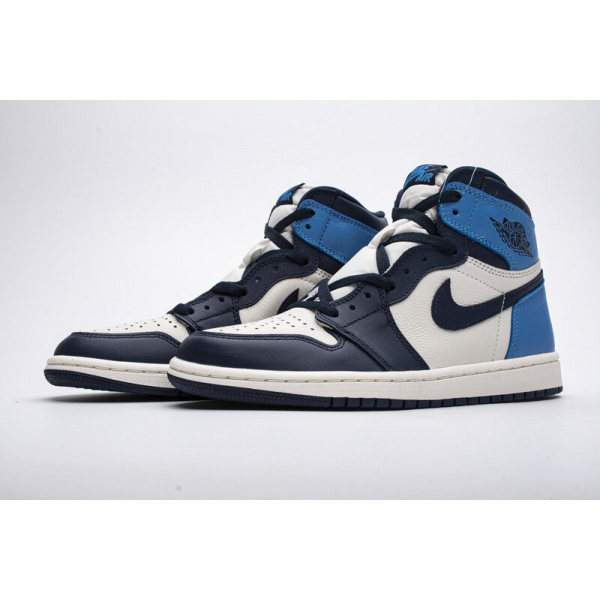 Fake Air Jordan 1 Retro High Obsidian UNC  555088-140