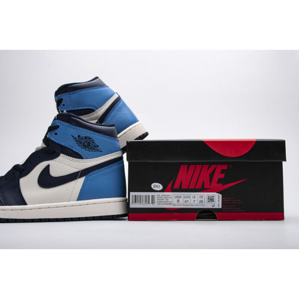 Fake Air Jordan 1 Retro High Obsidian UNC  555088-140