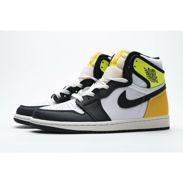 Fake Air Jordan 1 Retro High White Black Volt University Gold 555088-118