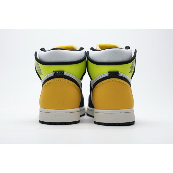 Fake Air Jordan 1 Retro High White Black Volt University Gold 555088-118