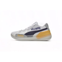 Fake Puma Clyde Hardwood White Blue Golden 193663-05