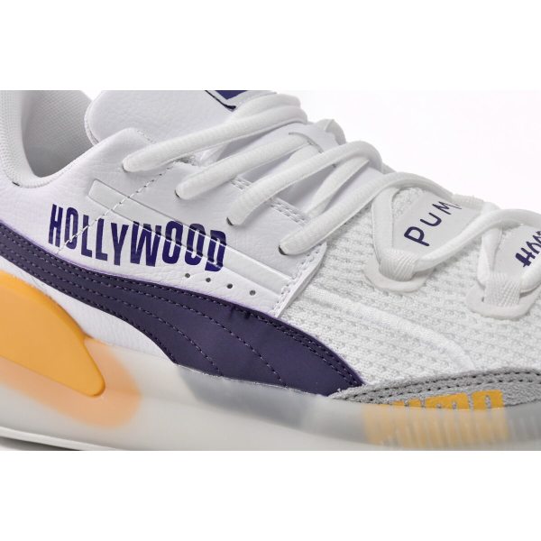 Fake Puma Clyde Hardwood White Blue Golden 193663-05