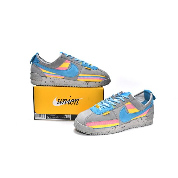 Fake Union LA x Nike Cortez Blue Pink Yellow Grey DR1413-002