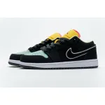 Air Jordan 1 Low Black Aurora Green Laser Orange CK3022-013