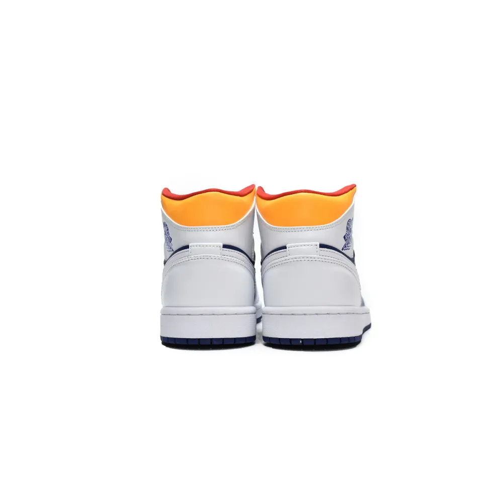  Air Jordan 1 Mid Royal Blue Laser Orange 554724-131