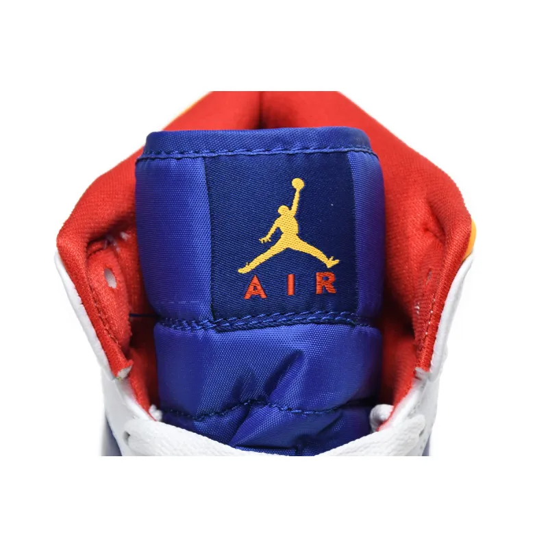  Air Jordan 1 Mid Royal Blue Laser Orange 554724-131