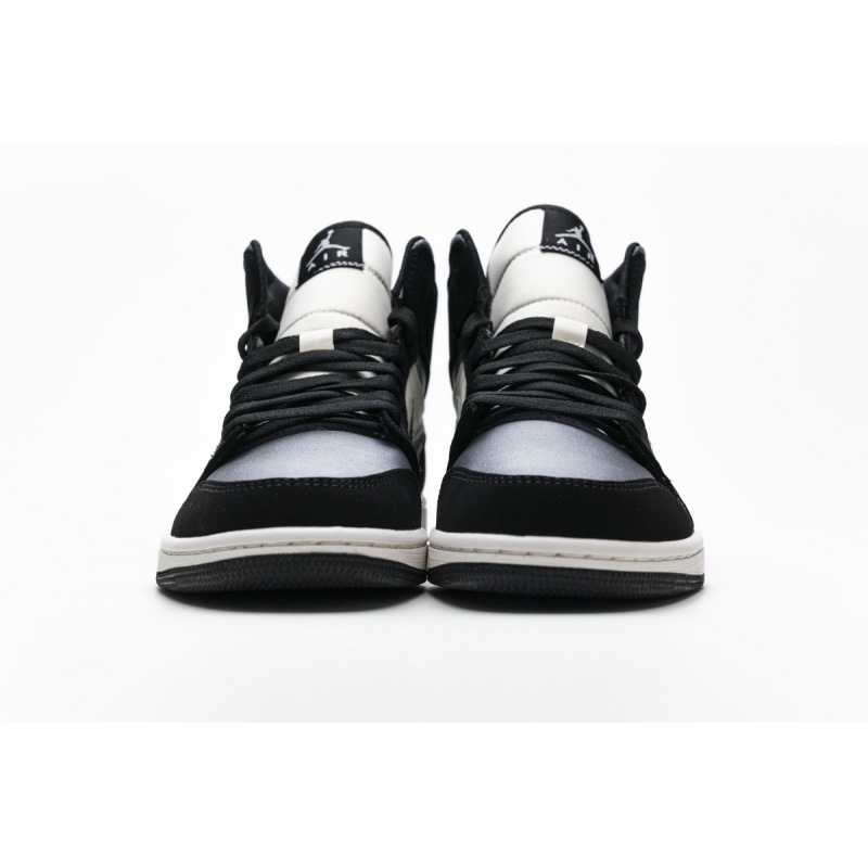  Air Jordan 1 Mid Satin Grey Toe 852542-011