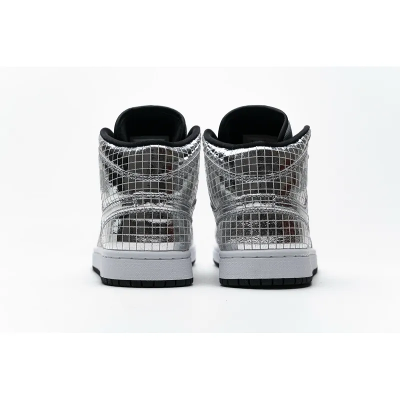  Air Jordan 1 Mid SE Disco Metallic Silver (W) CU9304-001