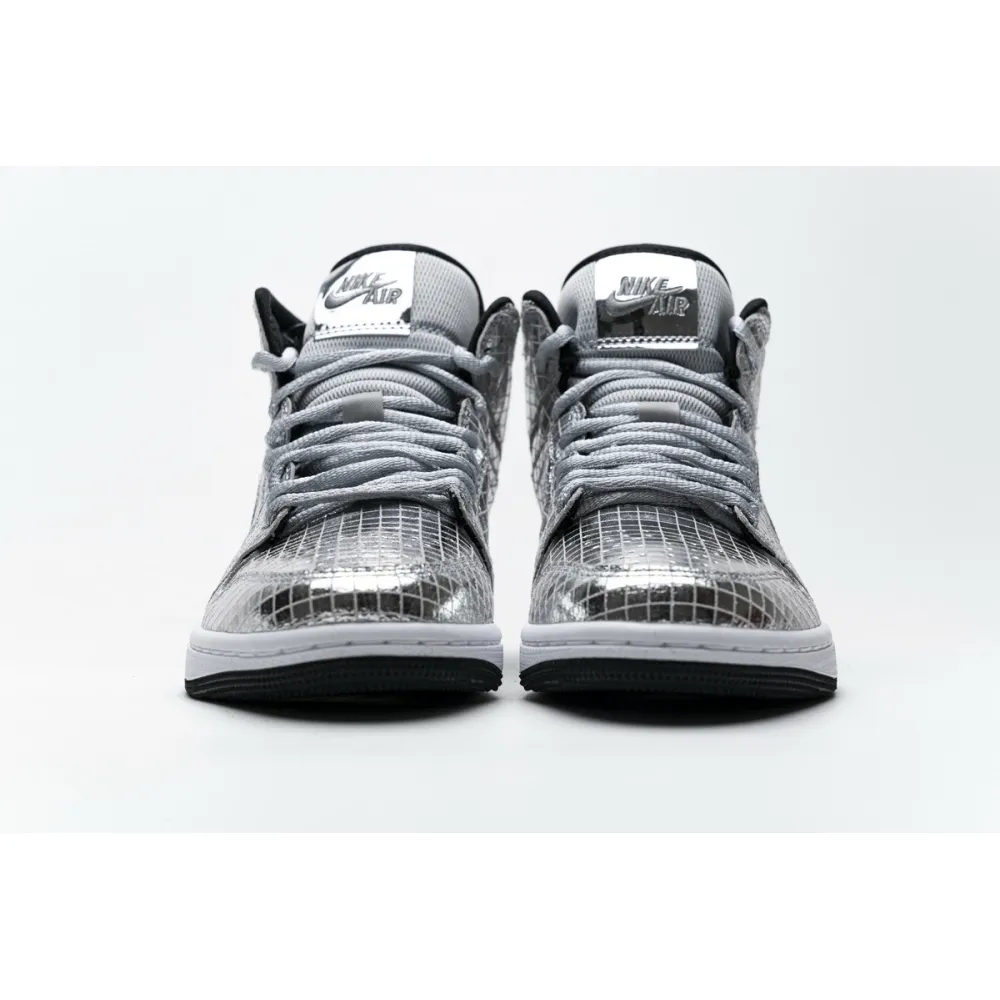  Air Jordan 1 Mid SE Disco Metallic Silver (W) CU9304-001