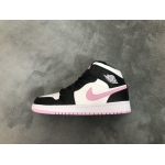  Air Jordan 1 Mid White Black Light Arctic Pink (GS) 555112-103