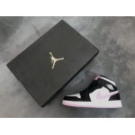  Air Jordan 1 Mid White Black Light Arctic Pink (GS) 555112-103