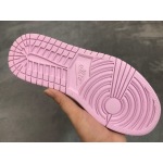  Air Jordan 1 Mid White Black Light Arctic Pink (GS) 555112-103