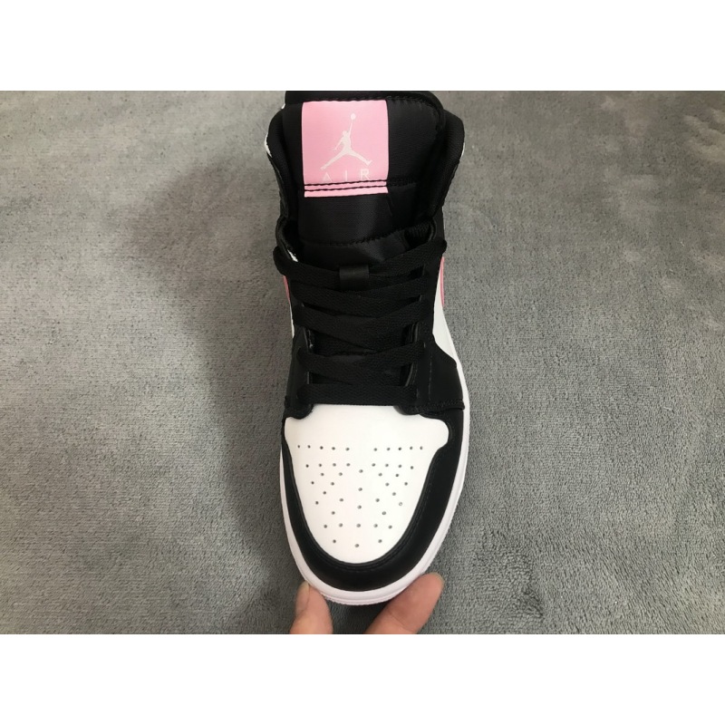  Air Jordan 1 Mid White Black Light Arctic Pink (GS) 555112-103