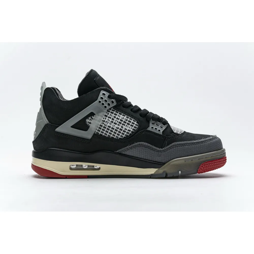 OFF White x Air Jordan 4 Retro Bred  CV9388-001