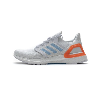Adidas Ultra Boost  20 White Sharp Blue True Orange EG0768