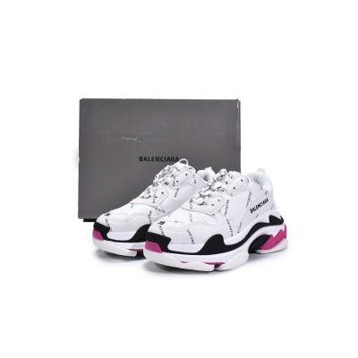  Balenciaga Triple S Letter White Rose Red 524039 W2FA4 9155 02