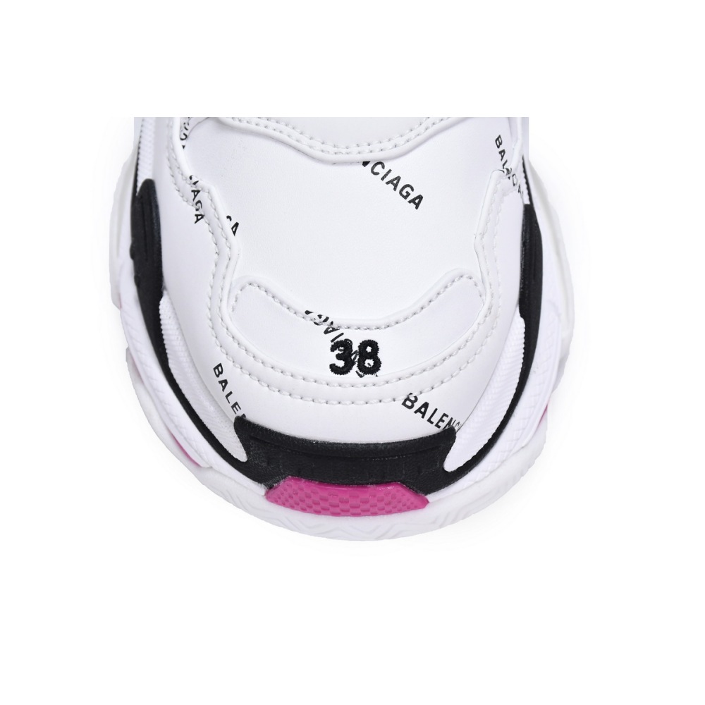  Balenciaga Triple S Letter White Rose Red 524039 W2FA4 9155