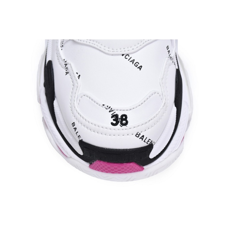  Balenciaga Triple S Letter White Rose Red 524039 W2FA4 9155