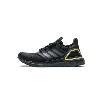 Adidas Ultra Boost 20 Core Black Gold Metallic EG0754 01