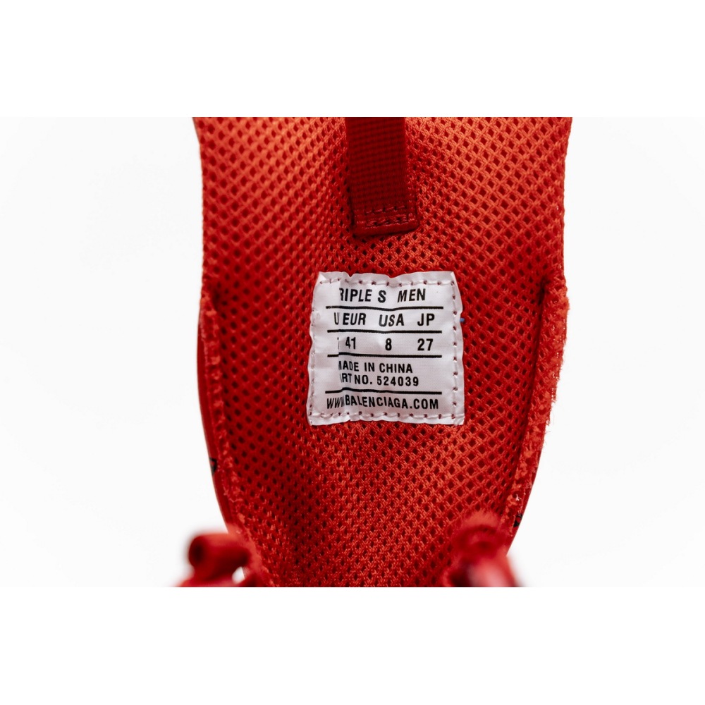 Balenciaga Triple S Letter Bright Red  524039 W2FA1 7632 