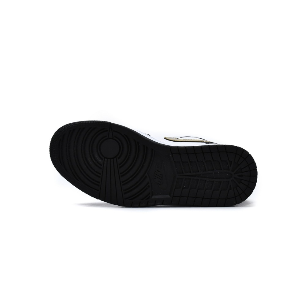 Air Jordan 1 Mid Patent Black White Gold 852542-007