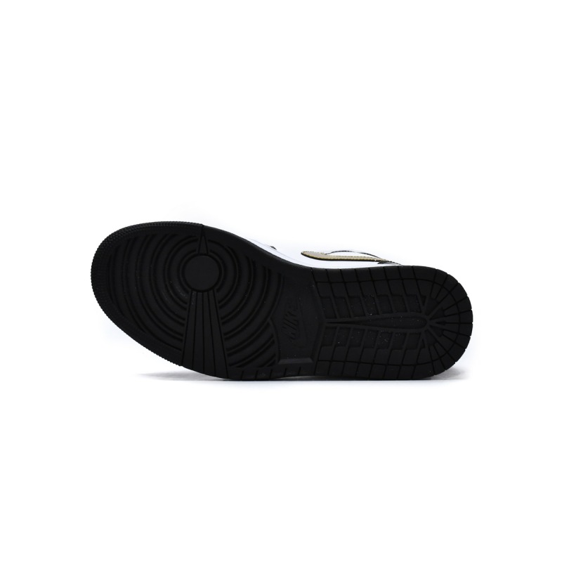 Air Jordan 1 Mid Patent Black White Gold 852542-007