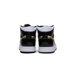 Air Jordan 1 Mid Patent Black White Gold 852542-007
