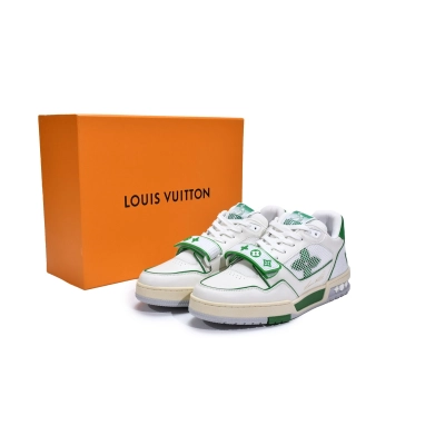  Louis Vuitton Trainer White Green 1A98UX 02