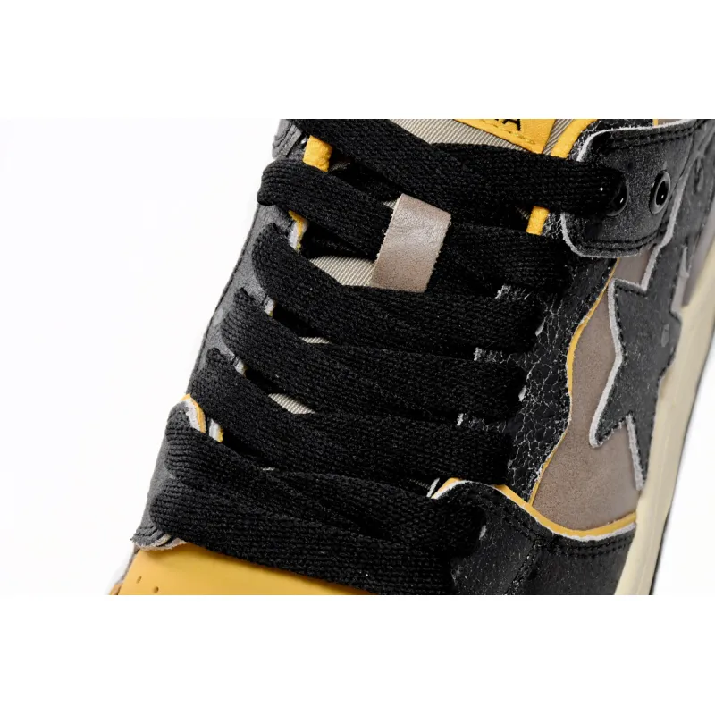 Bape Sk8 Sta Low Make old Black and Yellow 1120-291-021(BapeSta)