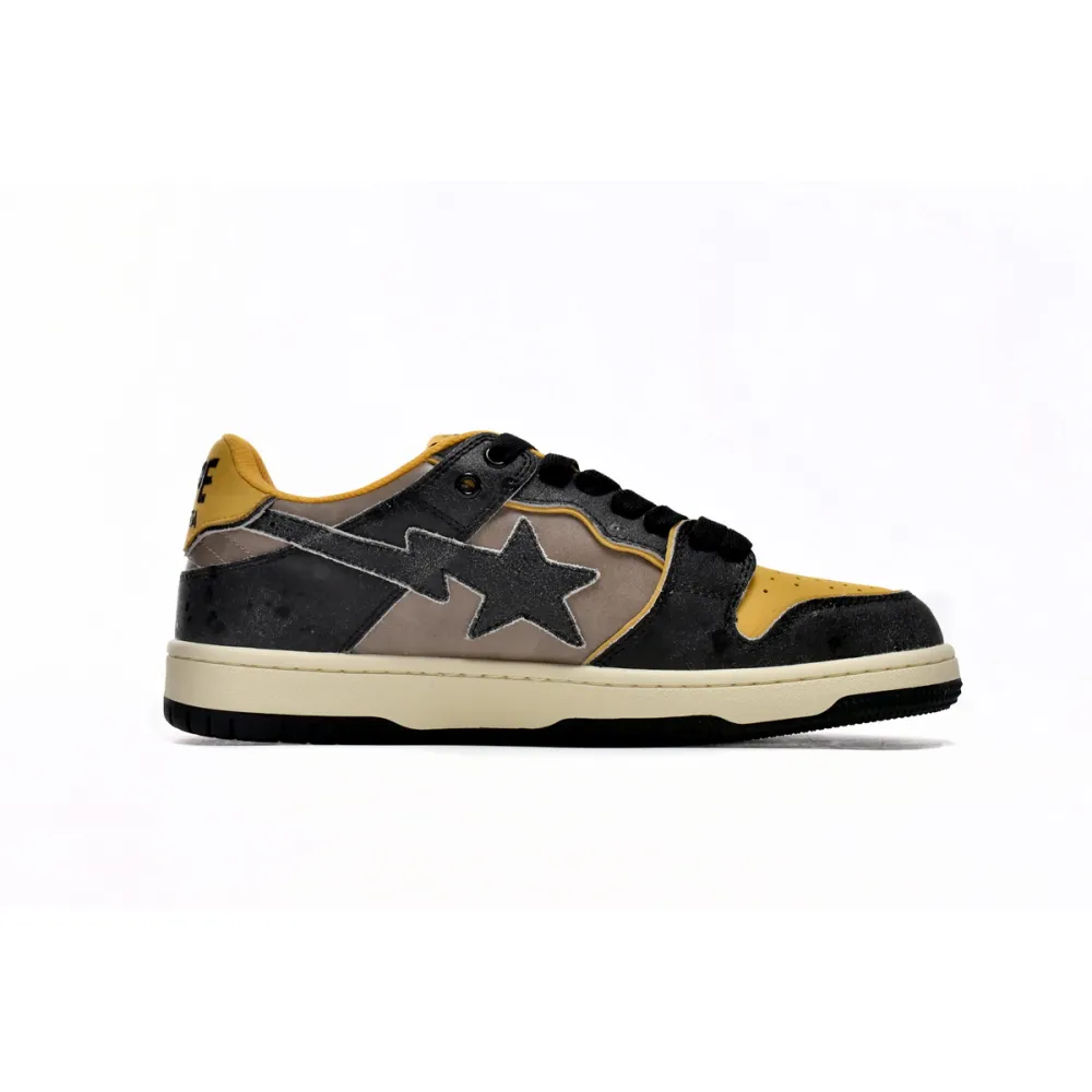 Bape Sk8 Sta Low Make old Black and Yellow 1120-291-021(BapeSta)