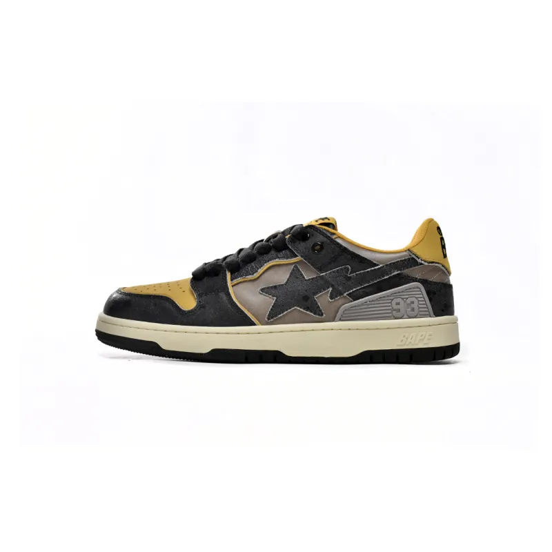 Bape Sk8 Sta Low Make old Black and Yellow 1120-291-021(BapeSta)