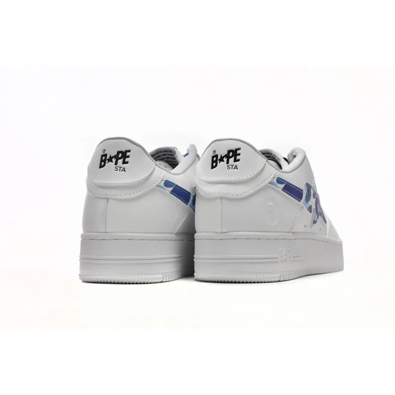 Cheap  Fake BapeSta Low White Blue Camouflage