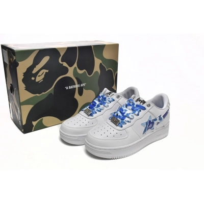 Cheap  Fake BapeSta Low White Blue Camouflage 02