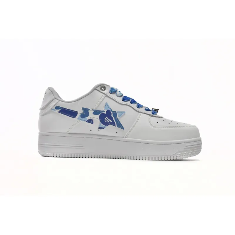 Cheap  Fake BapeSta Low White Blue Camouflage