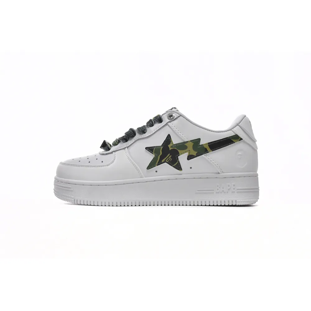 Cheap Bape Sta Low White Green Camouflage 1H20-191-045(BapeSta)